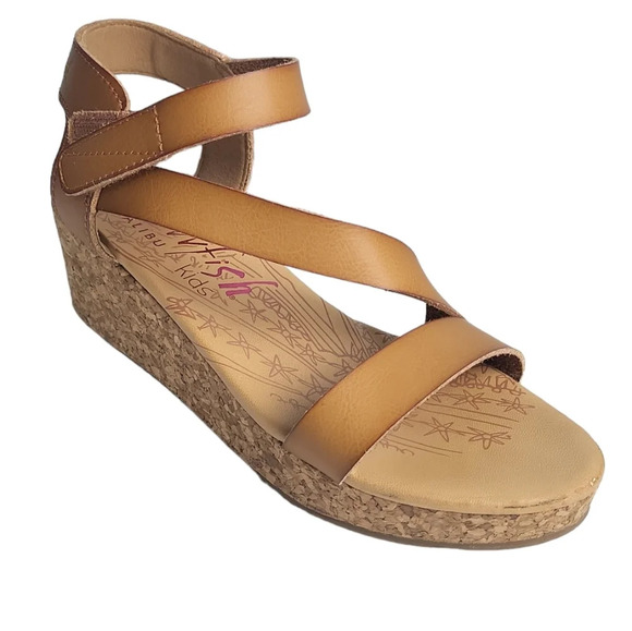 Blowfish Malbu Girls Lover Rope Wedge Sandals - Tan - Picture 1 of 8